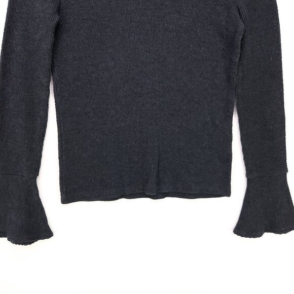 Madewell Sweater Top Ribbed Bell Long Sleeve Shirt Stretch Womens XXS - Picture 8 of 11